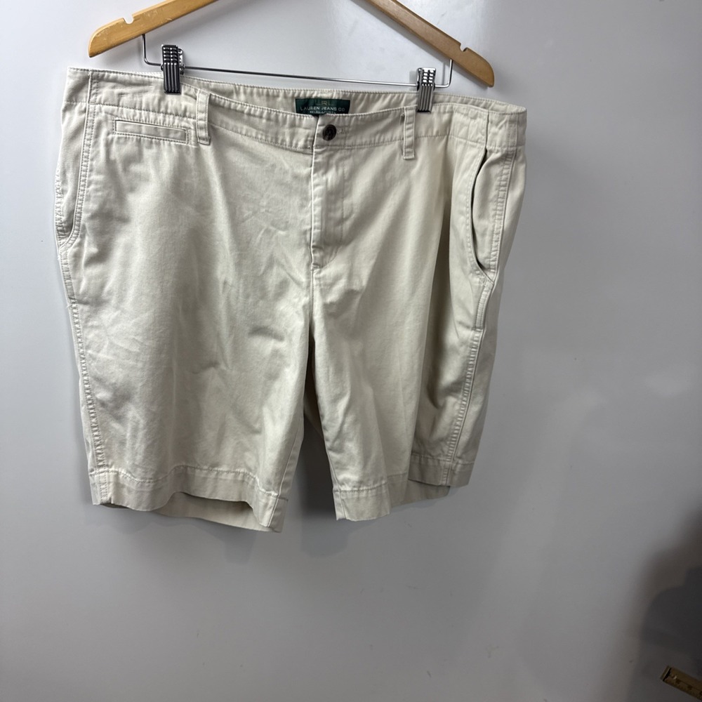 Lauren Ralph Lauren Chino Khaki Shorts Wmns Sz 18 American Prep Classic Fit 9"